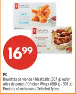 Pharmaprix PC Meatballs (907 g) or Chicken Wings (800 g - 907 g) offer