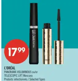 Pharmaprix L'ORÉAL PANORAMA VOLUMINOUS or TELESCOPIC LIFT Mascara offer