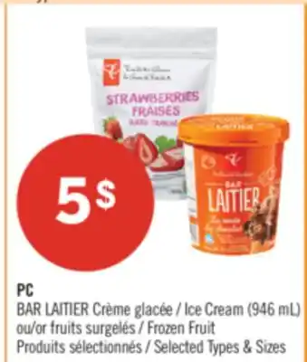 Pharmaprix PC Ice cream (946 mL) or Frozen Fruit offer