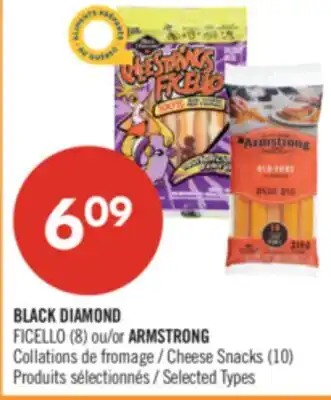 Pharmaprix BLACK DIAMOND FICELLO (8) or ARMSTRONG Cheese Snacks (10) offer