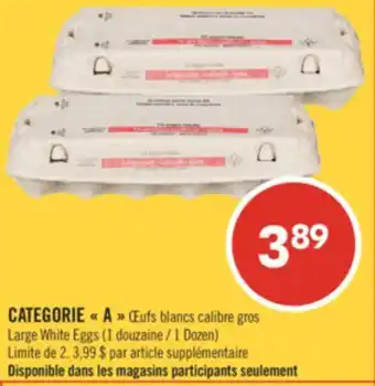 Pharmaprix CATEGORIE A Large White Eggs offer