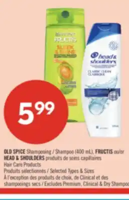Pharmaprix OLD SPICE Shampoo (400 mL), FRUCTIS or HEAD & SHOULDERS Hair Care Products offer