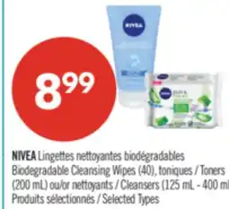 Pharmaprix NIVEA Biodegradable Cleansing Wipes (40), Toners (200 mL) or Cleansers (125 mL - 400 mL offer