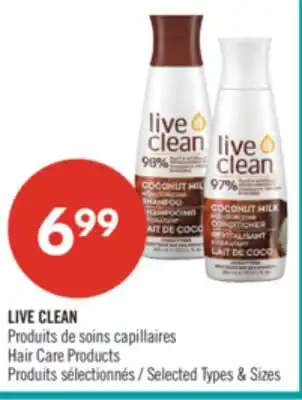 Pharmaprix LIVE CLEAN Hair Care Products offer