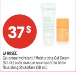Pharmaprix LA ROSÉE Moisturizing Gel Cream (60 mL) or Nourishing Stick Mask (50 mL) offer