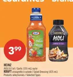 Pharmaprix HEINZ AIOLI Garlic (355 mL) or KRAFT Salad Dressing (425 mL) offer