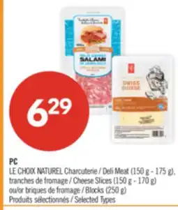 Pharmaprix PC Deli Meat (150 g - 175 g), Cheese Slices (150 g - 170 g) or Blocks (250 g) offer