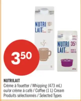 Pharmaprix NUTRILAIT Whipping (473 mL) or Coffee (1 L) Cream offer