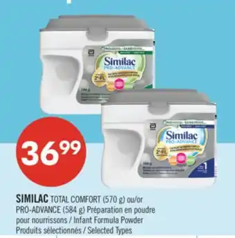 Pharmaprix SIMILAC TOTAL COMFORT (570 g) or PRO-ADVANCE (584 g) Infant Formula Powder offer