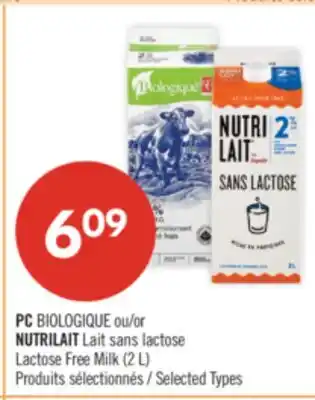 Pharmaprix PC BIOLOGIQUE or NUTRILAIT Lactose Free Milk offer