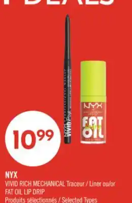 Pharmaprix NYX VIVID RICH MECHANICAL Traceur or FAT OIL LIP DRIP offer
