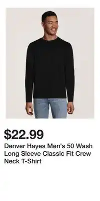 Mark's Denver Hayes Men's 50 Wash Long Sleeve Classic Fit Crew Neck T-Shirt offer