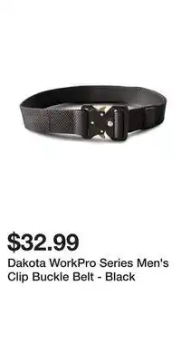 Mark's Dakota WorkPro Series Men's Clip Buckle Belt - Black offer