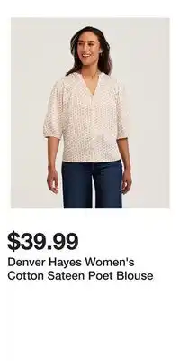 Mark's Denver Hayes Women's Cotton Sateen Poet Blouse offer