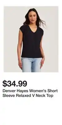 Mark's Denver Hayes Women's Short Sleeve Relaxed V Neck Top offer