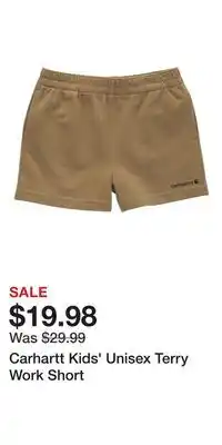 Mark's Carhartt Kids' Unisex Terry Work Short offer