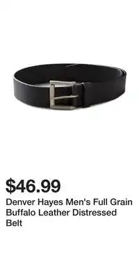 Mark's Denver Hayes Men's Full Grain Buffalo Leather Distressed Belt offer
