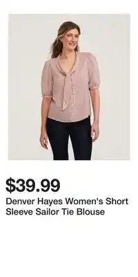 Mark's Denver Hayes Women's Short Sleeve Sailor Tie Blouse offer
