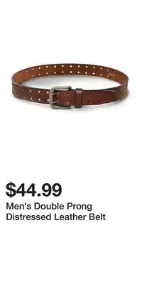 Mark's Men's Double Prong Distressed Leather Belt offer