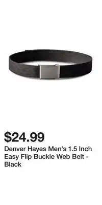 Mark's Denver Hayes Men's 1.5 Inch Easy Flip Buckle Web Belt - Black offer