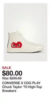 Holt Renfrew CONVERSE X CDG PLAY Chuck Taylor '70 High-Top Sneakers offer