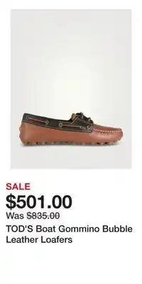 Holt Renfrew TOD'S Boat Gommino Bubble Leather Loafers offer