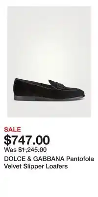 Holt Renfrew DOLCE & GABBANA Pantofola Velvet Slipper Loafers offer