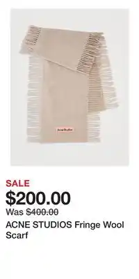 Holt Renfrew ACNE STUDIOS Fringe Wool Scarf offer