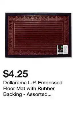 Dollarama Dollarama L.P. Embossed Floor Mat with Rubber Backing - Assorted Styles & Colors - 40 cm offer