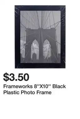 Dollarama Frameworks 8''X10'' Black Plastic Photo Frame offer