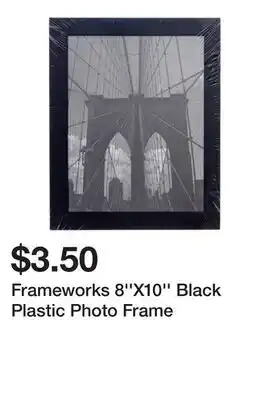 Dollarama Frameworks 8''X10'' Black Plastic Photo Frame offer