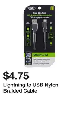 Dollarama Lightning to USB Nylon Braided Cable offer