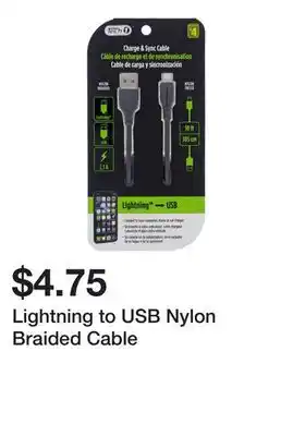 Dollarama Lightning to USB Nylon Braided Cable offer