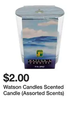 Dollarama Watson Candles Scented Candle (Assorted Scents) offer