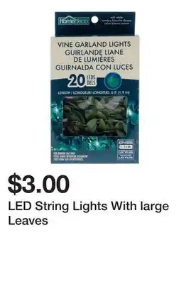 Dollarama LED String Lights With large Leaves offer