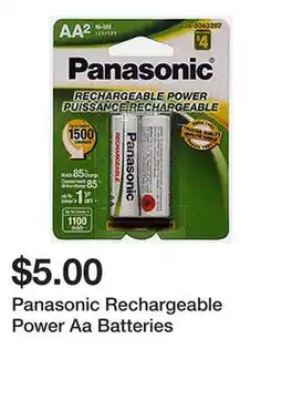 Dollarama Panasonic Rechargeable Power Aa Batteries offer