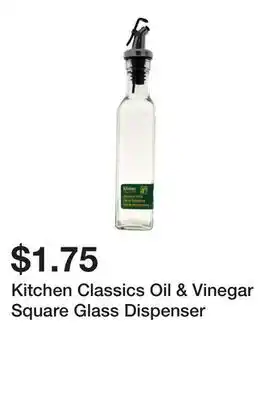 Dollarama Kitchen Classics Oil & Vinegar Square Glass Dispenser offer