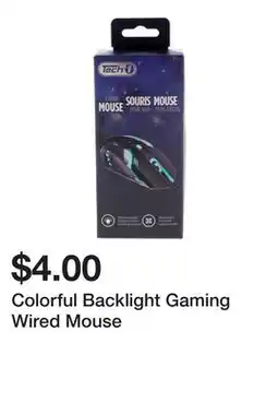 Dollarama Colorful Backlight Gaming Wired Mouse offer