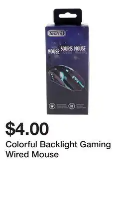Dollarama Colorful Backlight Gaming Wired Mouse offer