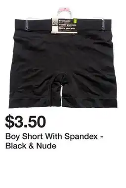 Dollarama Boy Short With Spandex - Black & Nude offer