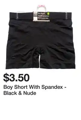 Dollarama Boy Short With Spandex - Black & Nude offer