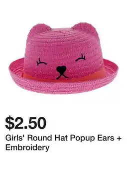 Dollarama Girls' Round Hat Popup Ears + Embroidery offer