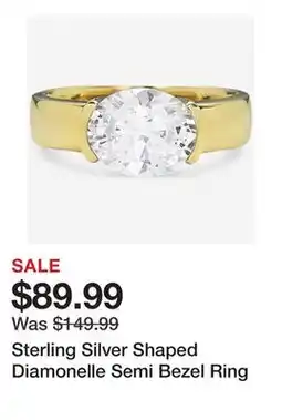 TSC Stores Sterling Silver Shaped Diamonelle Semi Bezel Ring offer