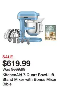 TSC Stores KitchenAid 7-Quart Bowl-Lift Stand Mixer with Bonus Mixer Bible offer