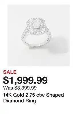 TSC Stores 14K Gold 2.75 ctw Shaped Diamond Ring offer