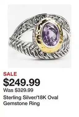 TSC Stores Sterling Silver/18K Oval Gemstone Ring offer