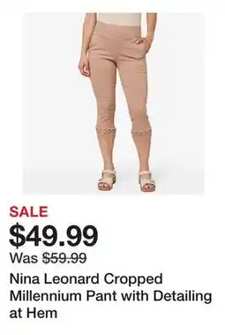 TSC Stores Nina Leonard Cropped Millennium Pant with Detailing at Hem offer