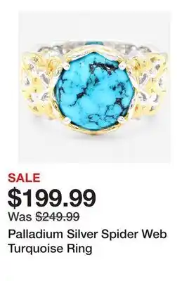 TSC Stores Palladium Silver Spider Web Turquoise Ring offer