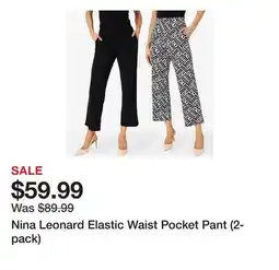 TSC Stores Nina Leonard Elastic Waist Pocket Pant (2-pack) offer