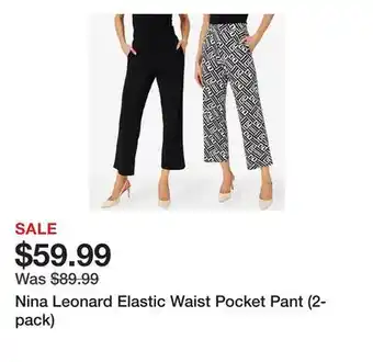 TSC Stores Nina Leonard Elastic Waist Pocket Pant (2-pack) offer